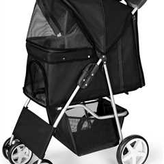 Display4top Pet Travel Stroller for Dogs & Cats - 4-Wheel Jogger Buggy (Black)